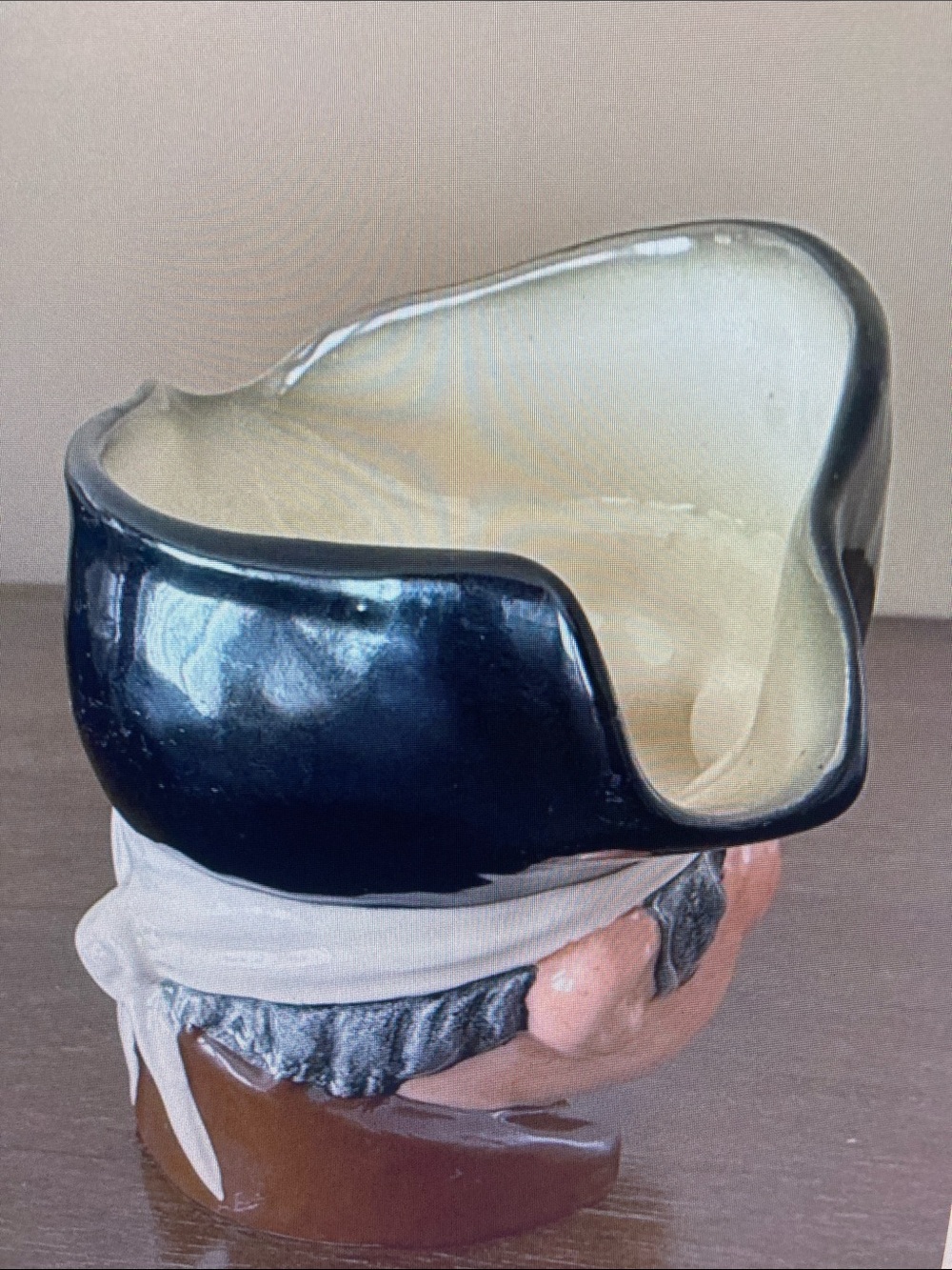 Royal Doulton Pirate Head Planter in Black and Cream